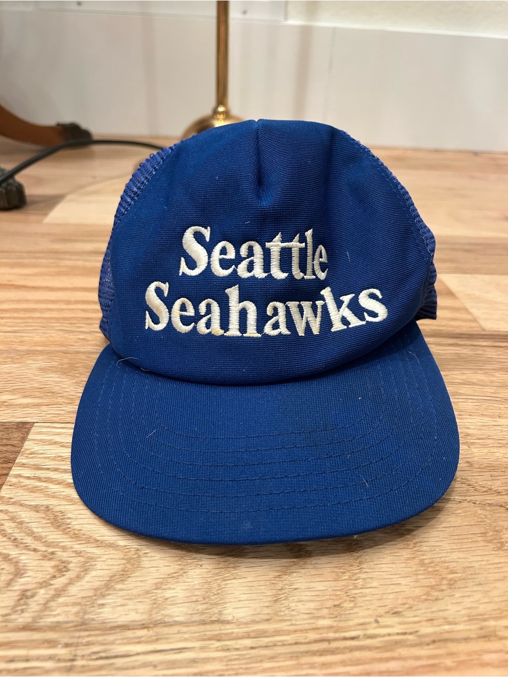 Vintage Blue Seattle Seahawks SnapBack Mesh Hat.